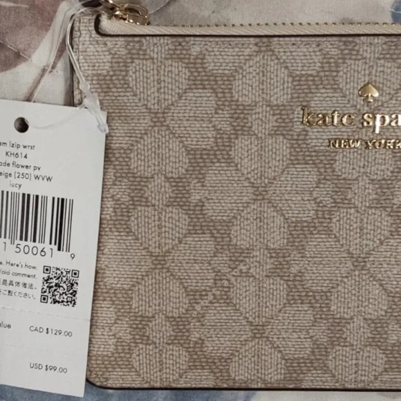 NWT Kate Spade Lucy Flower L-Zip Wristlet - Picture 8 of 12